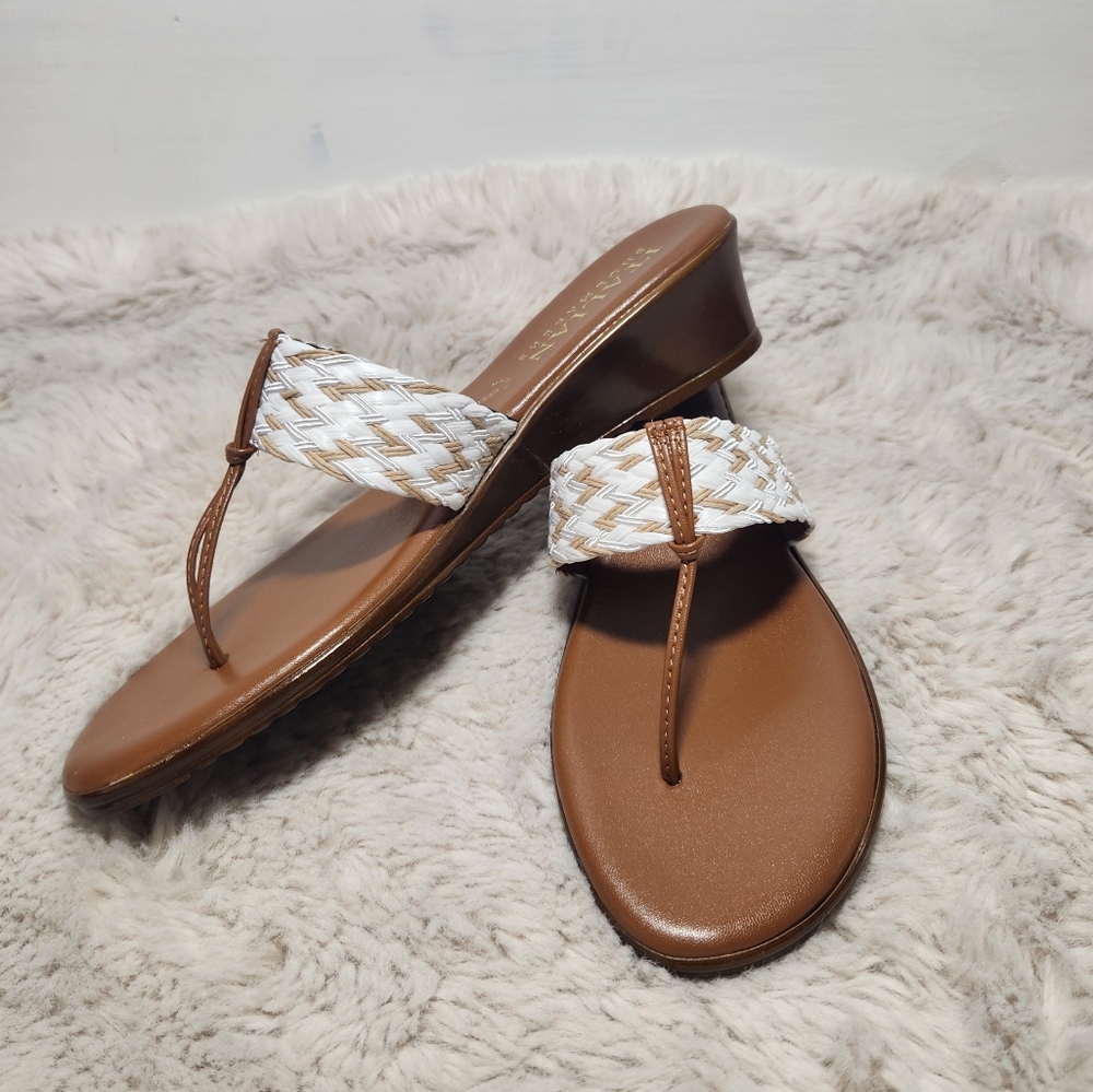 Italian Shoemakers Brown and White Flats